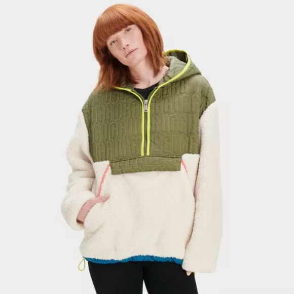 UGG Women's Iggy Sherpa Cozy Half Zip Pullover Jacket Size XS - Picture 6 of 7